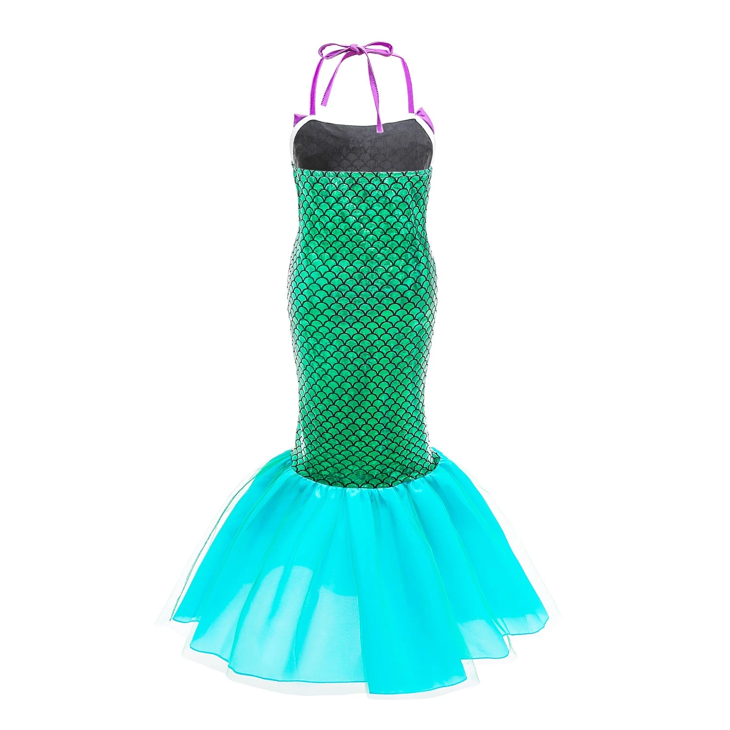Kids Mermaid Dress Beach Vacation Sundress Girl's Mermaid Shimmering Slip Dress Party Princess Dress Up Costume 4 Kids Mermaid Dress Beach Vacation Sundress Girl's Mermaid Shimmering Slip Dress Party Princess Dress Up Costume - Image 4