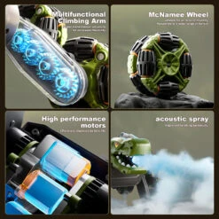 2.4G Remote Control Car Jurassic Dino 360° Stunt Car Spray Climbing Car For Kids -Children Toys Sale detail 2