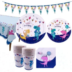 Dinosaur Birthday Party Tableware Set Disposable Dinner Dessert Plates Napkins Tablecloth And Cups 11 Dinosaur Birthday Party Tableware Set Disposable Dinner Dessert Plates Napkins Tablecloth And Cups -Children Toys Sale dinosaur birthday party 3