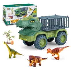 Kids Dinosaur Transport Car Carrier Truck With 3 Dino Toys Friction Powered Dinosaur Set For Boys Girls -Children Toys Sale dinosaur transport truck 5