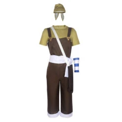 Mens Usopp Cosplay Costume Dark Brown Uniform For Halloween Carnival