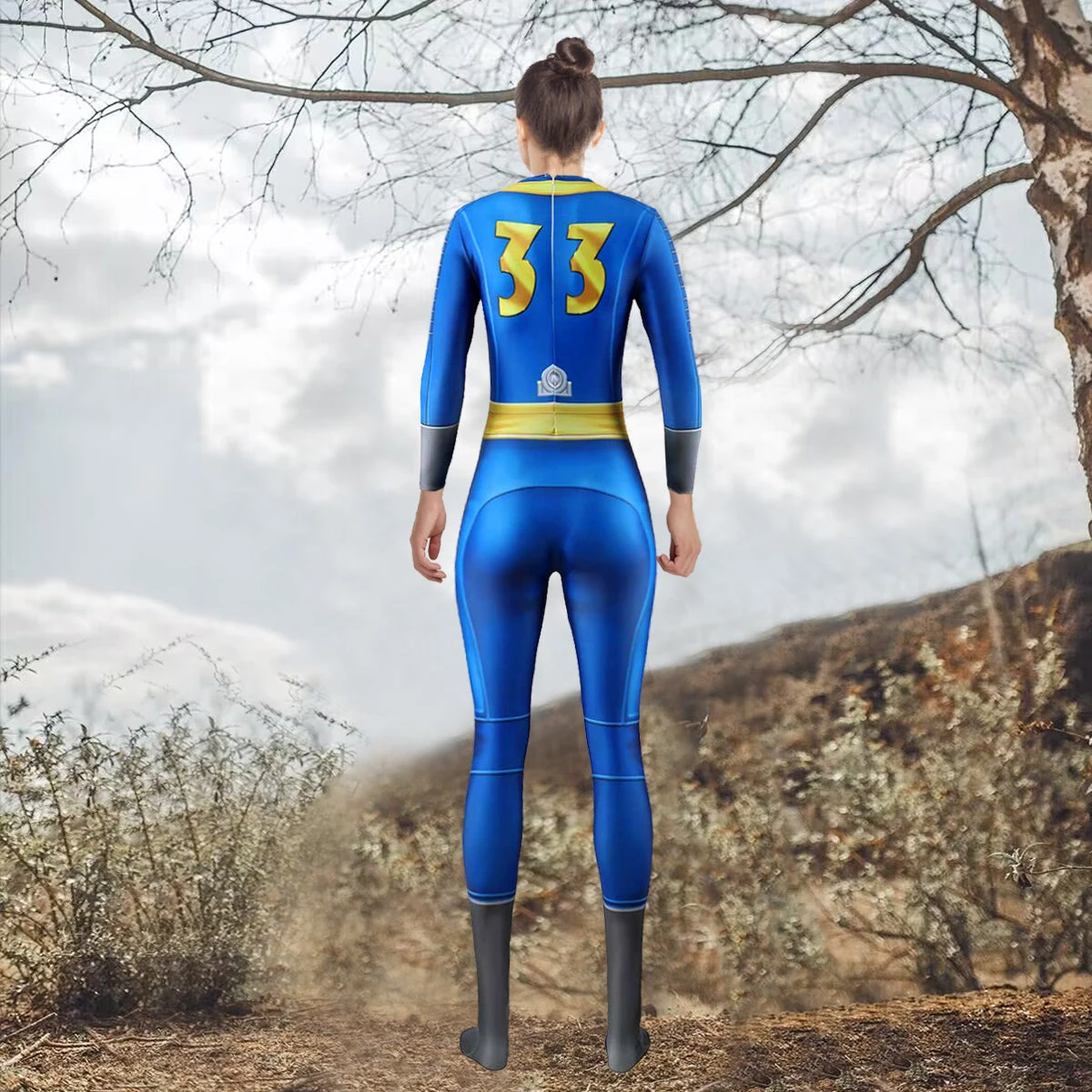 Vault 33 Jumpsuit Unisex Kids Adults Fallout Lucy Cosplay Costume 2 Vault 33 Jumpsuit Unisex Kids Adults Fallout Lucy Cosplay Costume - Image 2