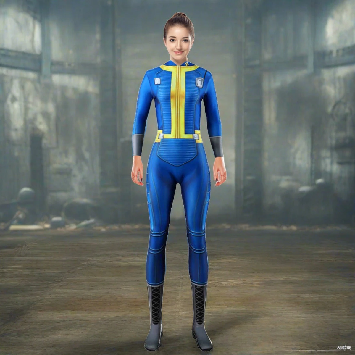 Vault 33 Jumpsuit Unisex Kids Adults Fallout Lucy Cosplay Costume 1 Vault 33 Jumpsuit Unisex Kids Adults Fallout Lucy Cosplay Costume