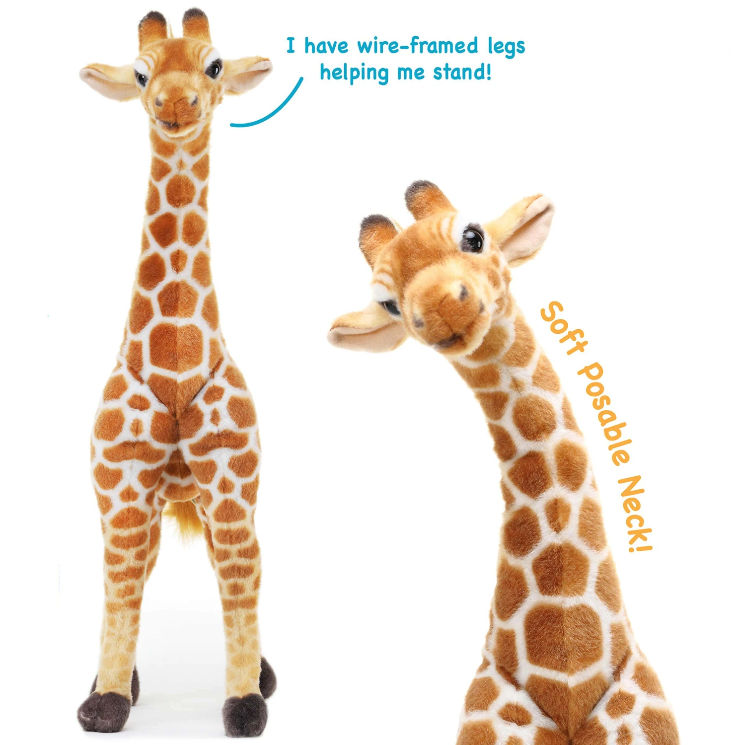 55inch/140cm Giraffe Plush Toys Giant Lifelike Animal Cute Soft Stuffed Dolls For Kids Adult Gift 3 55inch/140cm Giraffe Plush Toys Giant Lifelike Animal Cute Soft Stuffed Dolls For Kids Adult Gift - Image 3