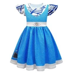 Girls Zombies Costume Kids A-Li Dress Gloves Wig Full Set Alien Cosplay Outfit For Hallween -Children Toys Sale girls A li zombies costume 3