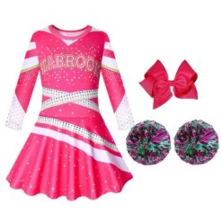 Cheerleader Cosplay Costume Girls Fancy Dress Halloween Party Outfit With Accessories -Children Toys Sale girls Seabrook cheerleader addison dress costume 1