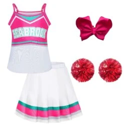 Cheerleader Cosplay Costume Girls Fancy Dress Halloween Party Outfit With Accessories -Children Toys Sale girls Seabrook cheerleader addison dress costume 6