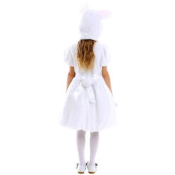 Kids Plush Bunny Dress Soft Fuzzy Bunny Costume For Girls 5-10 Years -Children Toys Sale girls bunny dress easter costume 3