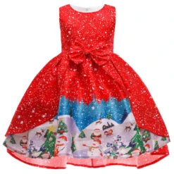 Girls Christmas Dress A Line Princess Party Dress Christmas Costume For Kids 3-8 Years -Children Toys Sale girls christmas princess dress 3