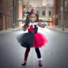 Girls Harley Joker Costume Harley Cosplay Outfit Dress And Accessories Full Set For Halloween Carnival