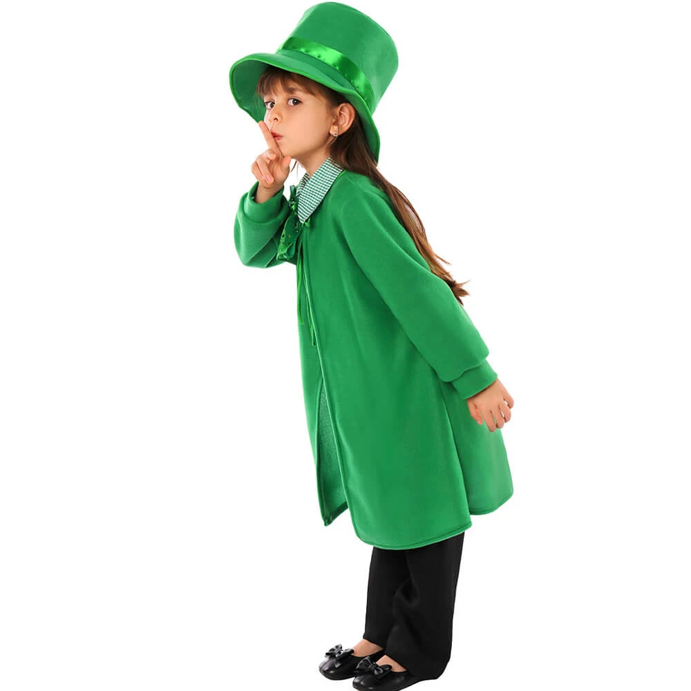 Girls St Patricks Day Outfit Leprechaun Cape And Hat 2pcs Suit For Paddys Day Carnival 5 Girls St Patricks Day Outfit Leprechaun Cape And Hat 2pcs Suit For Paddys Day Carnival - Image 5