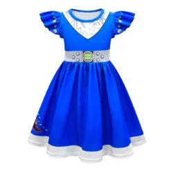 Girls A-Li Aliens Dress Halloween Cosplay Blue Butterly Dress Optional Bag -Children Toys Sale girls zombie 3 A li dress 2