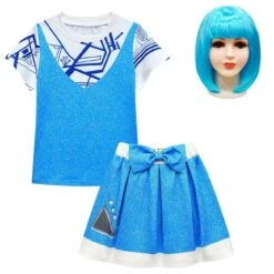 Girls Zombies Cosplay Costume Kids A-Li Tees Skirt Suit With Bag And Wig For Age 3-8Y 11 Girls Zombies Cosplay Costume Kids A-Li Tees Skirt Suit With Bag And Wig For Age 3-8Y -Children Toys Sale girls zombies 3 alien costume 5