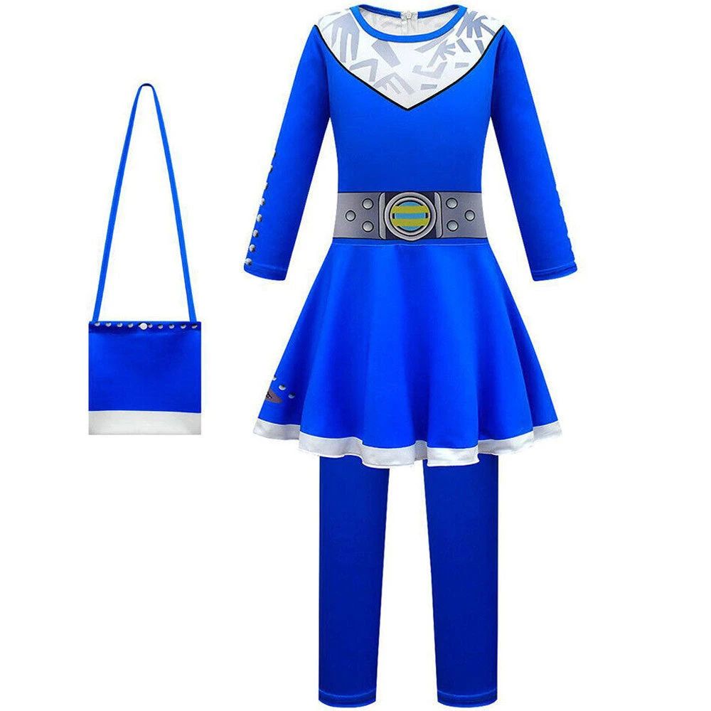 Girls A-Li Aliens Costume Halloween Cosplay A-Li Dress Faux Twinset Leggings With Bag 1 Girls A-Li Aliens Costume Halloween Cosplay A-Li Dress Faux Twinset Leggings With Bag