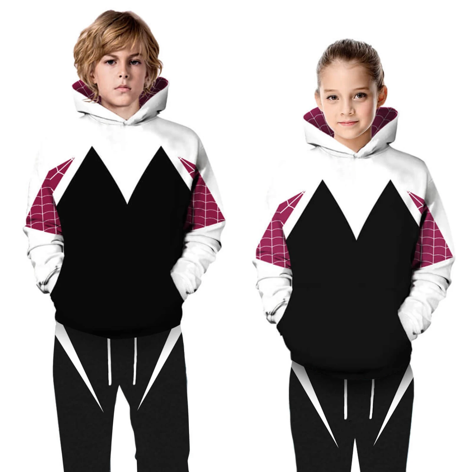 Kids Adults Gwen Hoodie Pants Superhero Unisex Long Sleeve Fashion Sweatshirt 12 Kids Adults Gwen Hoodie Pants Superhero Unisex Long Sleeve Fashion Sweatshirt - Image 12