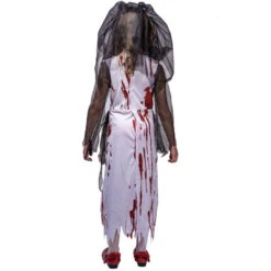 Halloween Girls Zombie Dress Scary Blood Zombie Bride Costume For Role Play -Children Toys Sale halloween girls zombie dress dress up costume 8