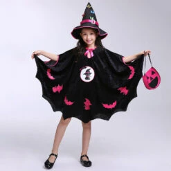 Girls Halloween Cosplay Costume Witch Dress Hat Candy Bag And Magic Stick Sets For Role Play 20 Girls Halloween Cosplay Costume Witch Dress Hat Candy Bag And Magic Stick Sets For Role Play -Children Toys Sale halloween witch cosplay costume hat sets 5