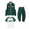 Kids And Adults Game 3 Cosplay Tracksuit With T-shirt Green Players 3PCS Set For Halloween Party