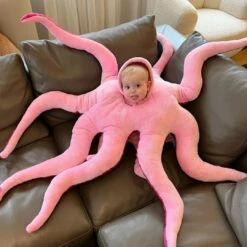 Cute Baby Octopus Costume Giant Wearable Infant Octopus Costume Stuffed Animal Costume