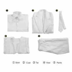 Joker 2 Arthur Fleck White Costume Joaquin Phoenix Suit Adult Halloween Outfit -Children Toys Sale joker 2 arthur fleck costume 4