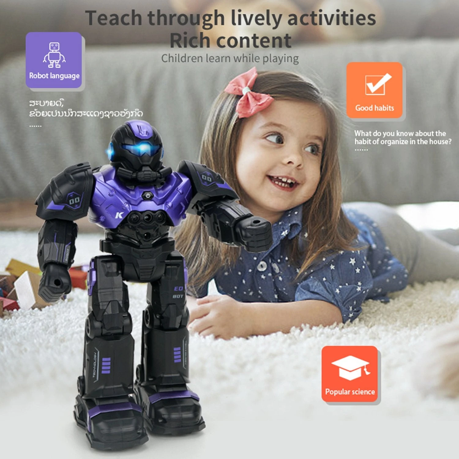Remote Control Robot With Music Light Dancing Gesture Sensing RC Toys For Boys Girls Gift 1 Remote Control Robot With Music Light Dancing Gesture Sensing RC Toys For Boys Girls Gift