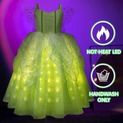 Girls Tink Bell Light Up Dress Green Ball Gown LED Costume With Wing For Dress Up Party -Children Toys Sale jpg 125347ed 2bf2 42ec acb9 0619ca2dc2d0