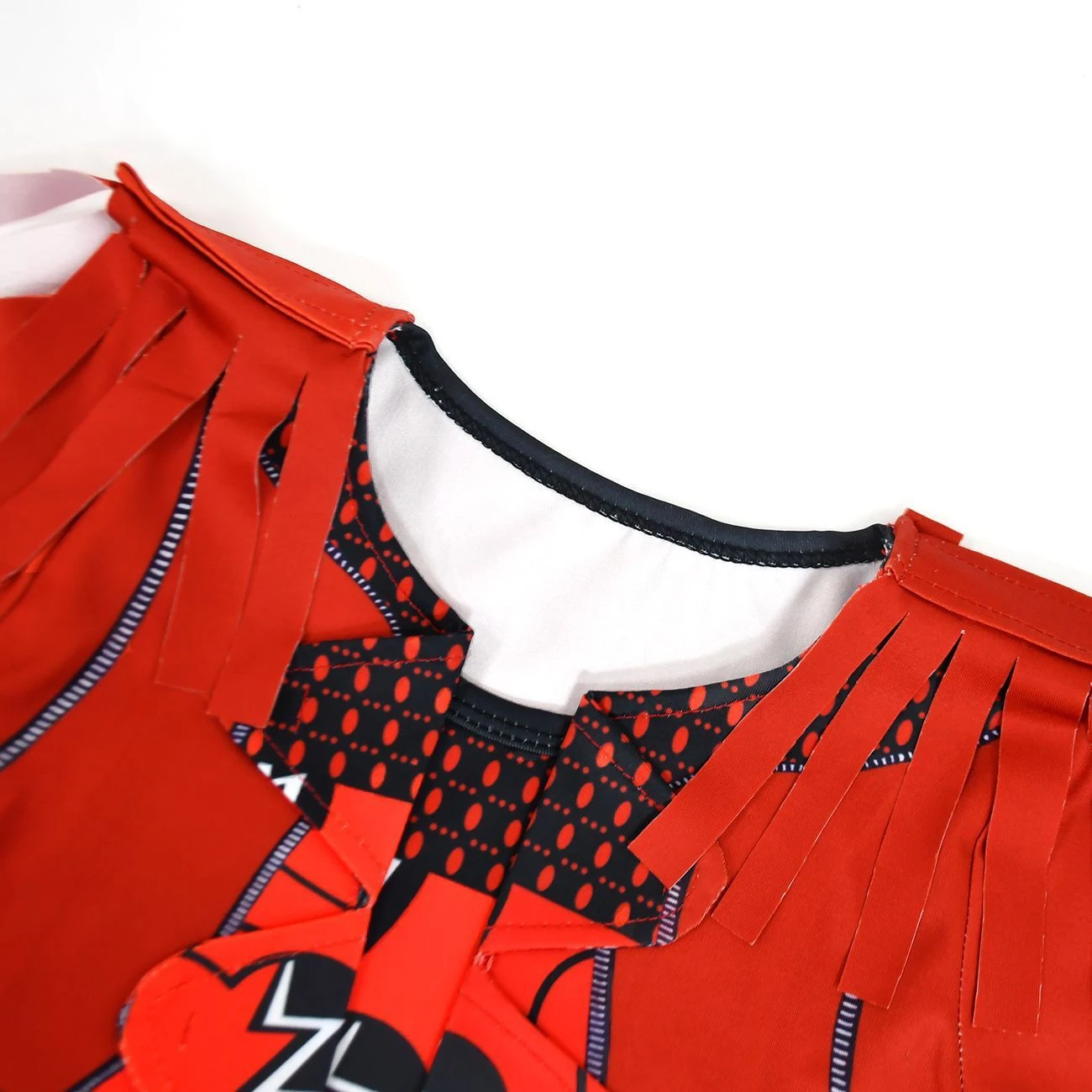 Girls Princess Red Costume Tassel Red Long Sleeve Dress Wig And Accessories For Halloween Carnival 3 Girls Princess Red Costume Tassel Red Long Sleeve Dress Wig And Accessories For Halloween Carnival - Image 3