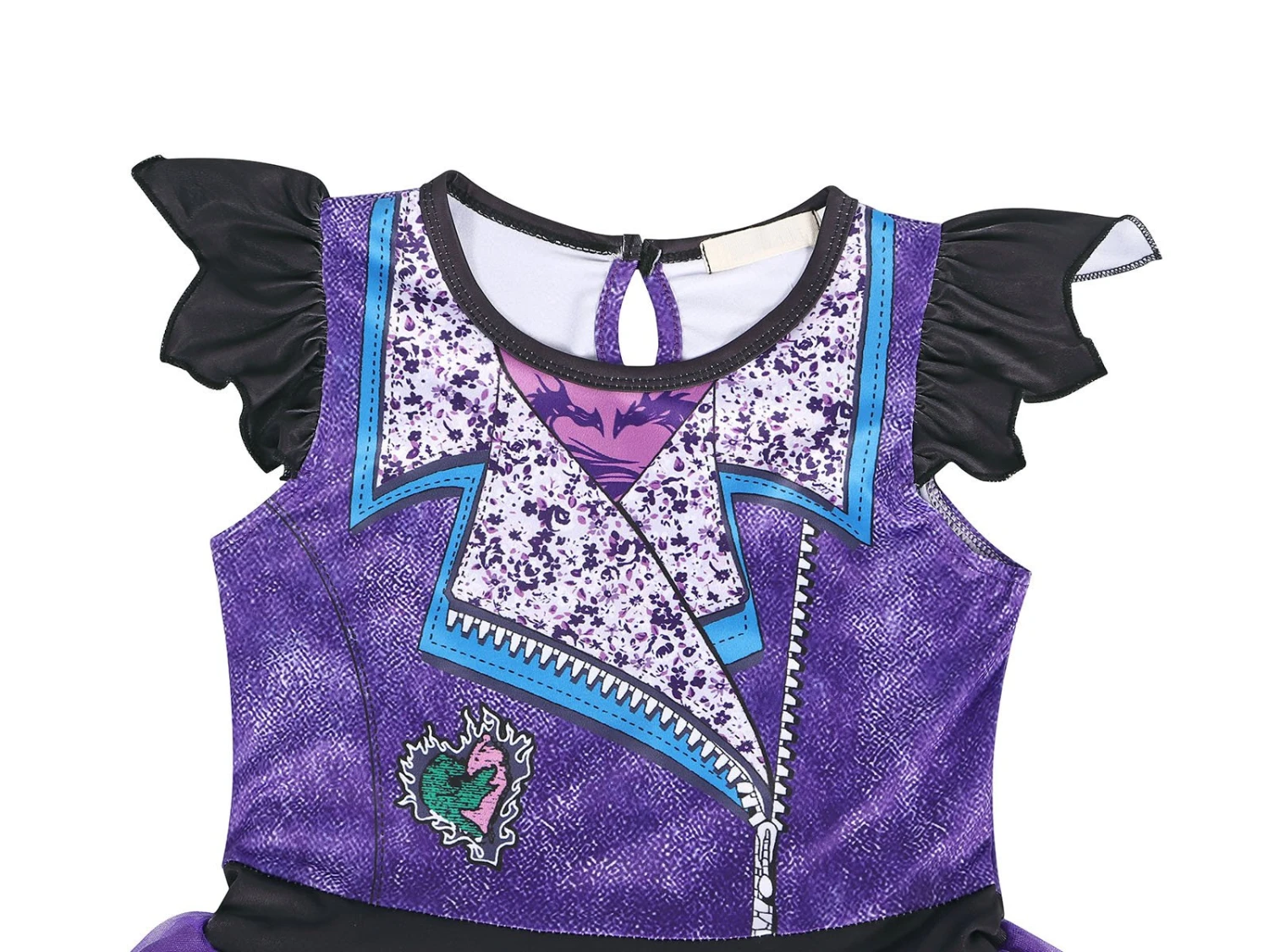 Girls Mal Dress Princess Fancy Party Tulle Dress Wig For Halloween Party 6 Girls Mal Dress Princess Fancy Party Tulle Dress Wig For Halloween Party - Image 6