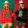 Ladies Christmas Sweatshirts Vintage Women Holiday Outfit For Xmas Party