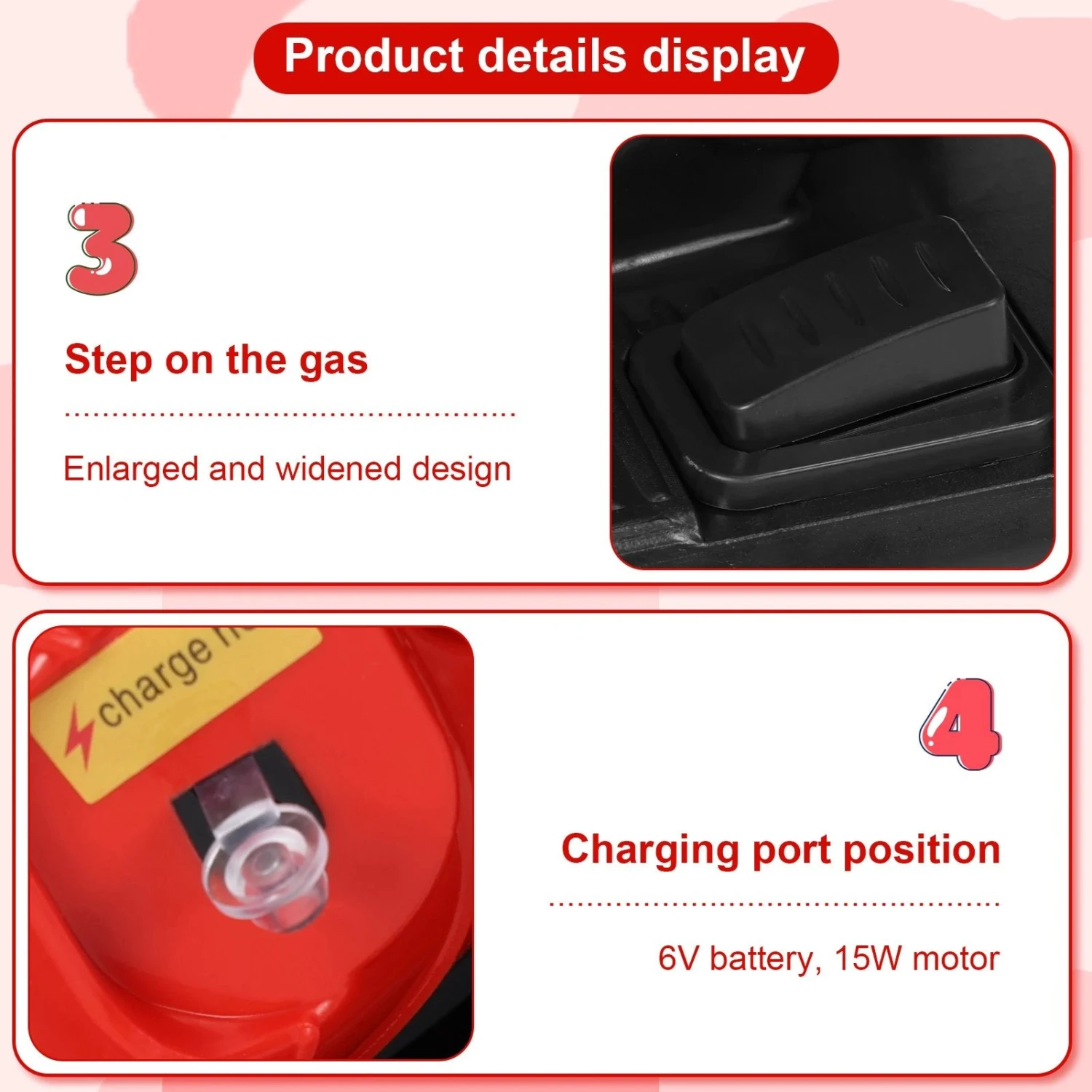 6V Kids Electric Tricycle 3-Wheel Ride-On Motorcycle With Headlights And Sound Effects 8 6V Kids Electric Tricycle 3-Wheel Ride-On Motorcycle With Headlights And Sound Effects - Image 8
