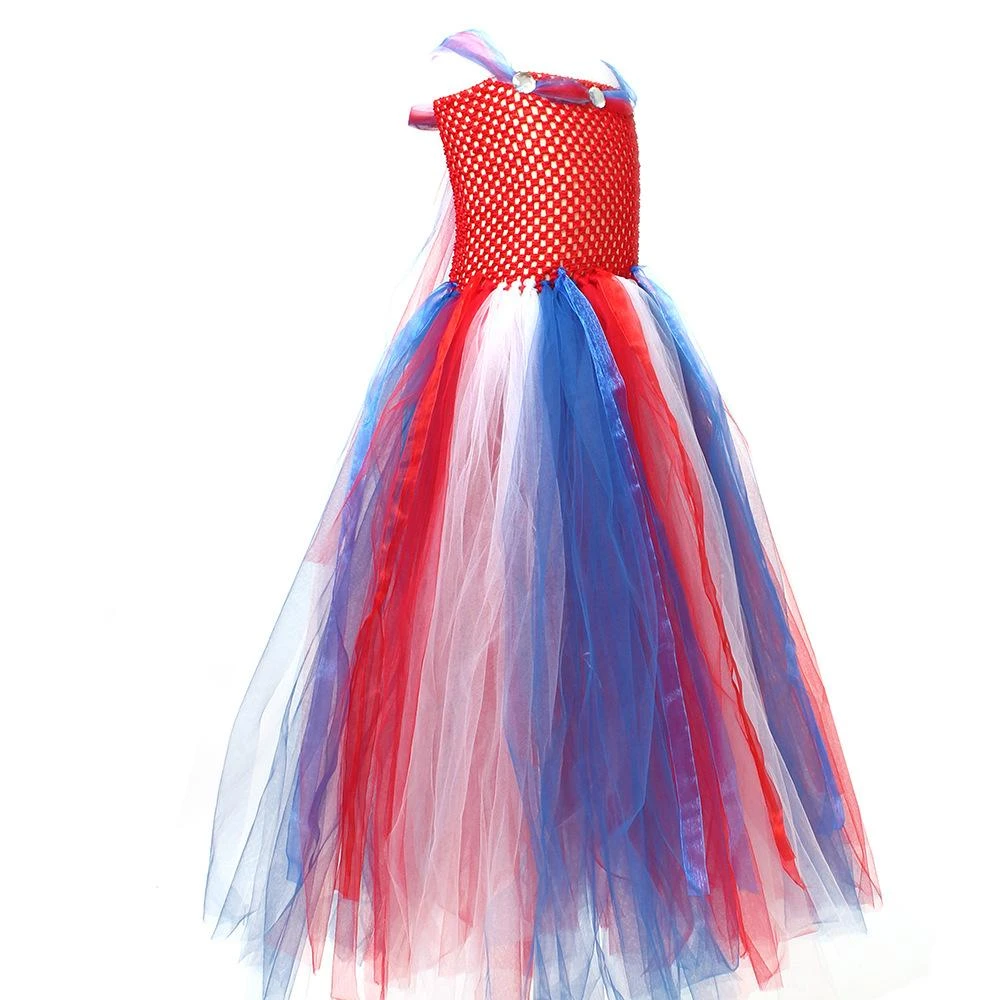 Girls July 4th Outfit Ball Gown Dress With Wing Fairy Wand Headband Full Set For Carnival 6 Girls July 4th Outfit Ball Gown Dress With Wing Fairy Wand Headband Full Set For Carnival - Image 6