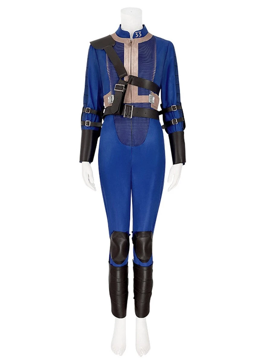 Fallout Vault 33 Costume Lucy Cosplay Outfit Blue Uniform Halloween Party Suit 4 Fallout Vault 33 Costume Lucy Cosplay Outfit Blue Uniform Halloween Party Suit - Image 4