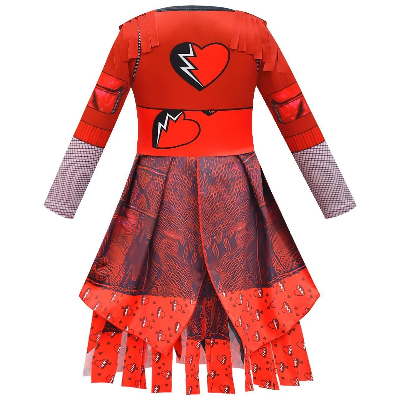 Girls Princess Red Costume Tassel Red Long Sleeve Dress Wig And Accessories For Halloween Carnival 6 Girls Princess Red Costume Tassel Red Long Sleeve Dress Wig And Accessories For Halloween Carnival - Image 6