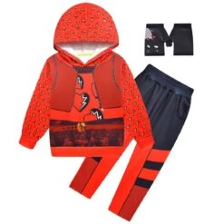 Kids Princess Red Hoodie And Pants The Rise Of Red Hooded Sweat Suit For Daily Wear