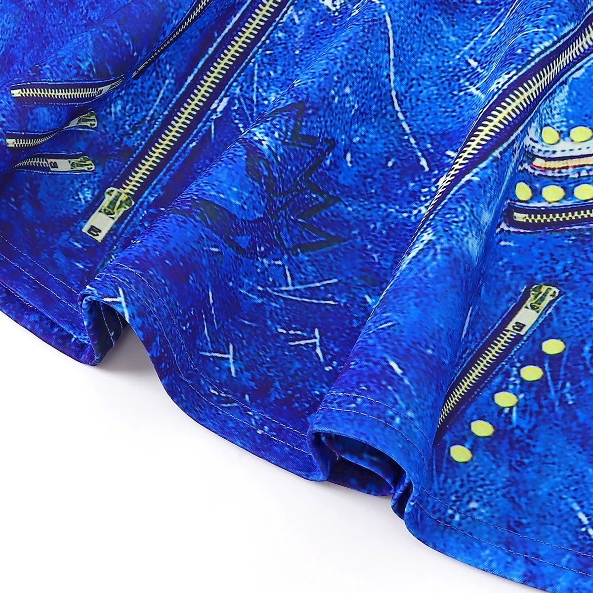 Girls Evie Costume Blue Dress And Wig Cosplay Outfit For Halloween Party 8 Girls Evie Costume Blue Dress And Wig Cosplay Outfit For Halloween Party - Image 8