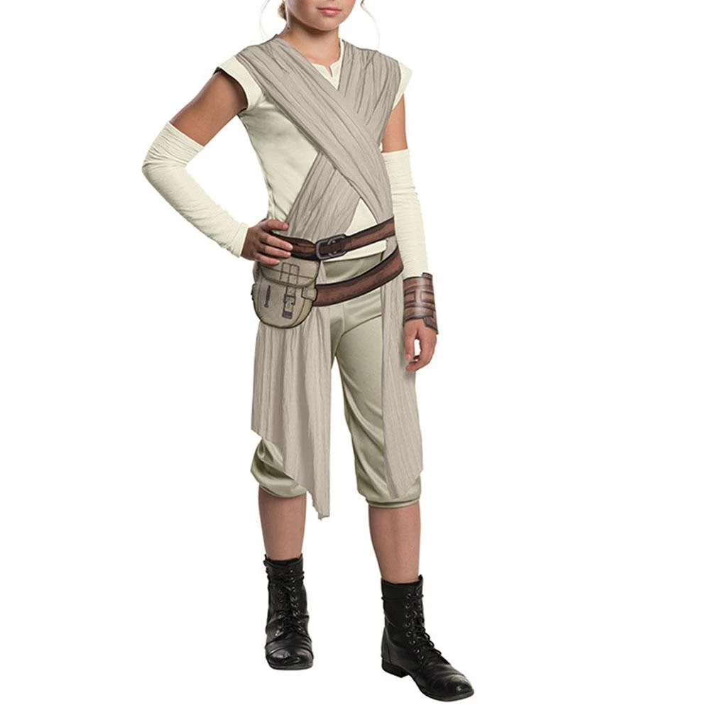 Girls Rey Costume Halloween Rey Cosplay Outfit Jumpsuit Belt And Wrist Band Suit 6 Girls Rey Costume Halloween Rey Cosplay Outfit Jumpsuit Belt And Wrist Band Suit - Image 6