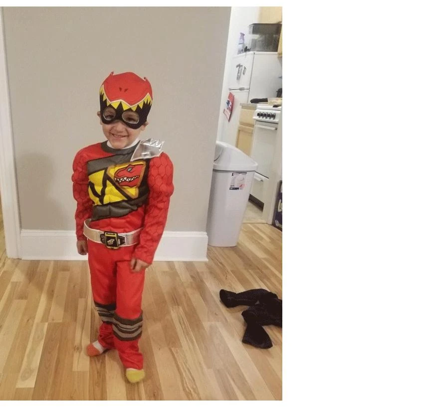 Kids Red Dragon Ranger Outfit Muscle Chest Jumpsuit With Helmet For Cosplay Party 5 Kids Red Dragon Ranger Outfit Muscle Chest Jumpsuit With Helmet For Cosplay Party - Image 5