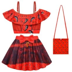 Girls Princess Red Swimsuit Red Offshoulder Tops Skirt And Swimming Cap For Beach Vacation -Children Toys Sale jpg 87cd9380 ddae 4963 9146 d407727f12a7