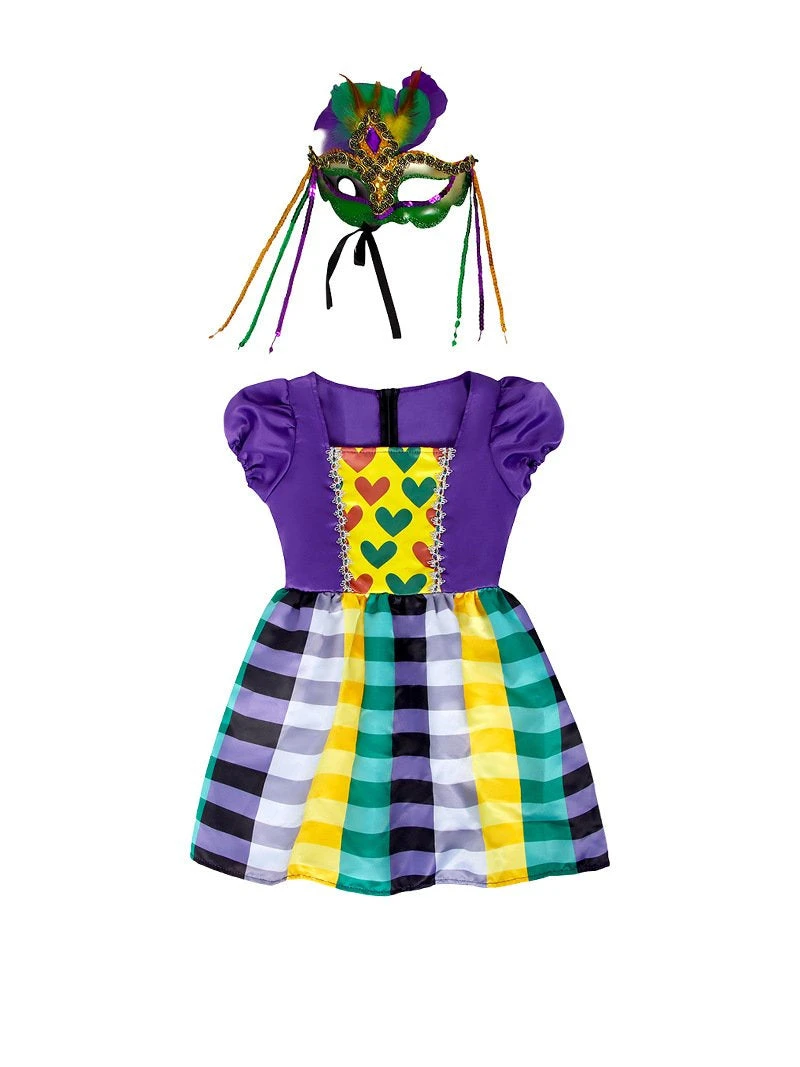 Kids Mardi Gras Dress And Mask Madrigas Costume Funny Outfit For Carnival 6 Kids Mardi Gras Dress And Mask Madrigas Costume Funny Outfit For Carnival - Image 6
