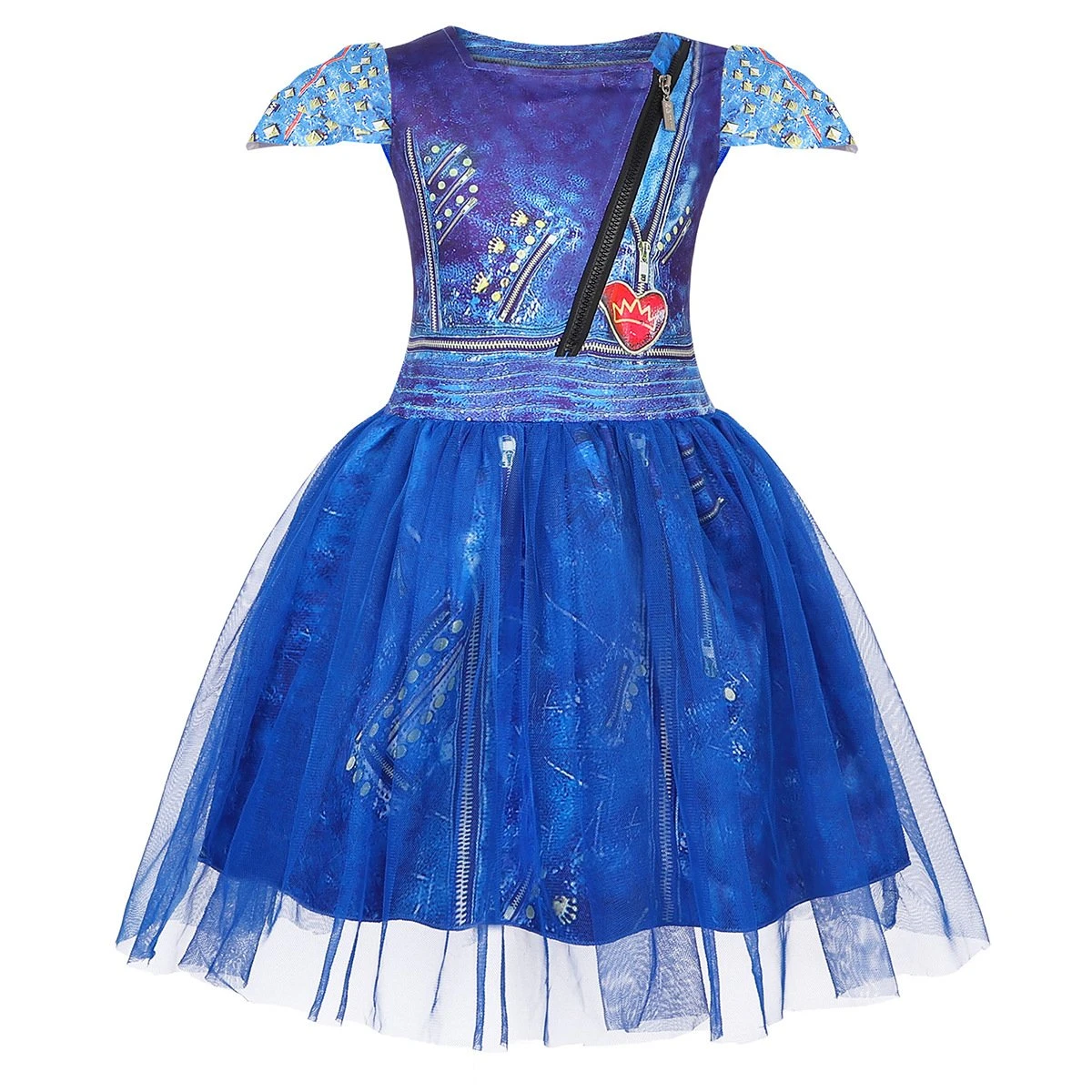 Girls Evie Costume Princess Birthday Party Tulle Dress Cosplay Fancy Outfit 3 Girls Evie Costume Princess Birthday Party Tulle Dress Cosplay Fancy Outfit - Image 3