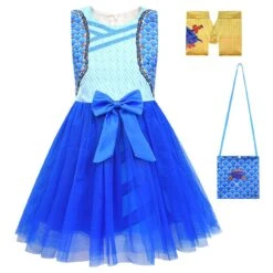 Girls Chloe Charming Sleeveless Dress The Rise Of Red Blue Costume With Bag And Gloves