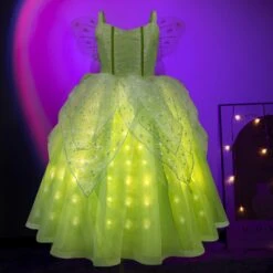 Girls Tink Bell Light Up Dress Green Ball Gown LED Costume With Wing For Dress Up Party -Children Toys Sale jpg ac509f90 d565 4ace b060 3fb22aeabb58