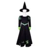 Kids Elphaba Costume Wicked Of The West Witch Costume Black Dress With Gloves And Hat 3pcs Suit