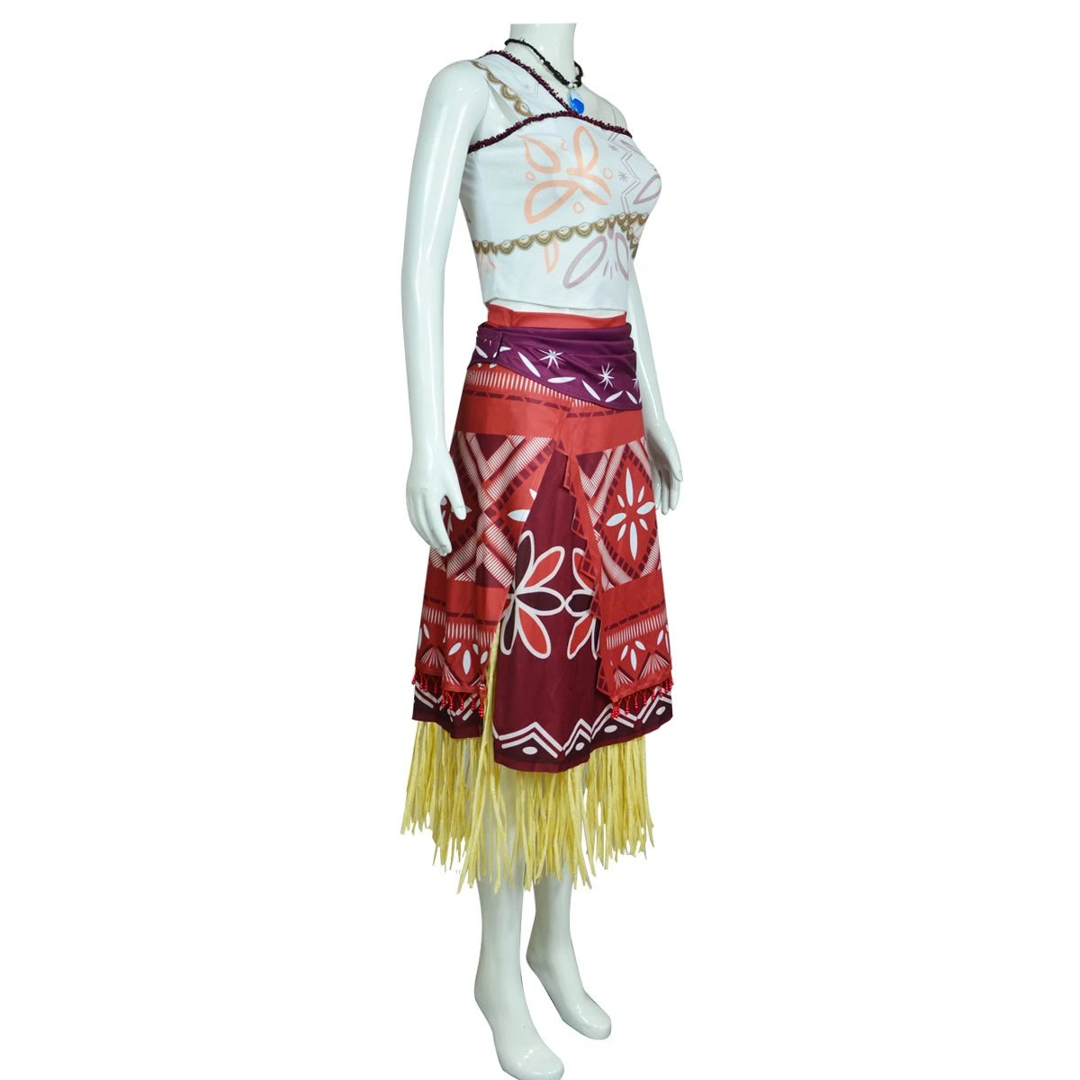 Adult Moana Outfit One Shoulder Tops Skirt And Necklace Full Set For Cosplay 4 Adult Moana Outfit One Shoulder Tops Skirt And Necklace Full Set For Cosplay - Image 4