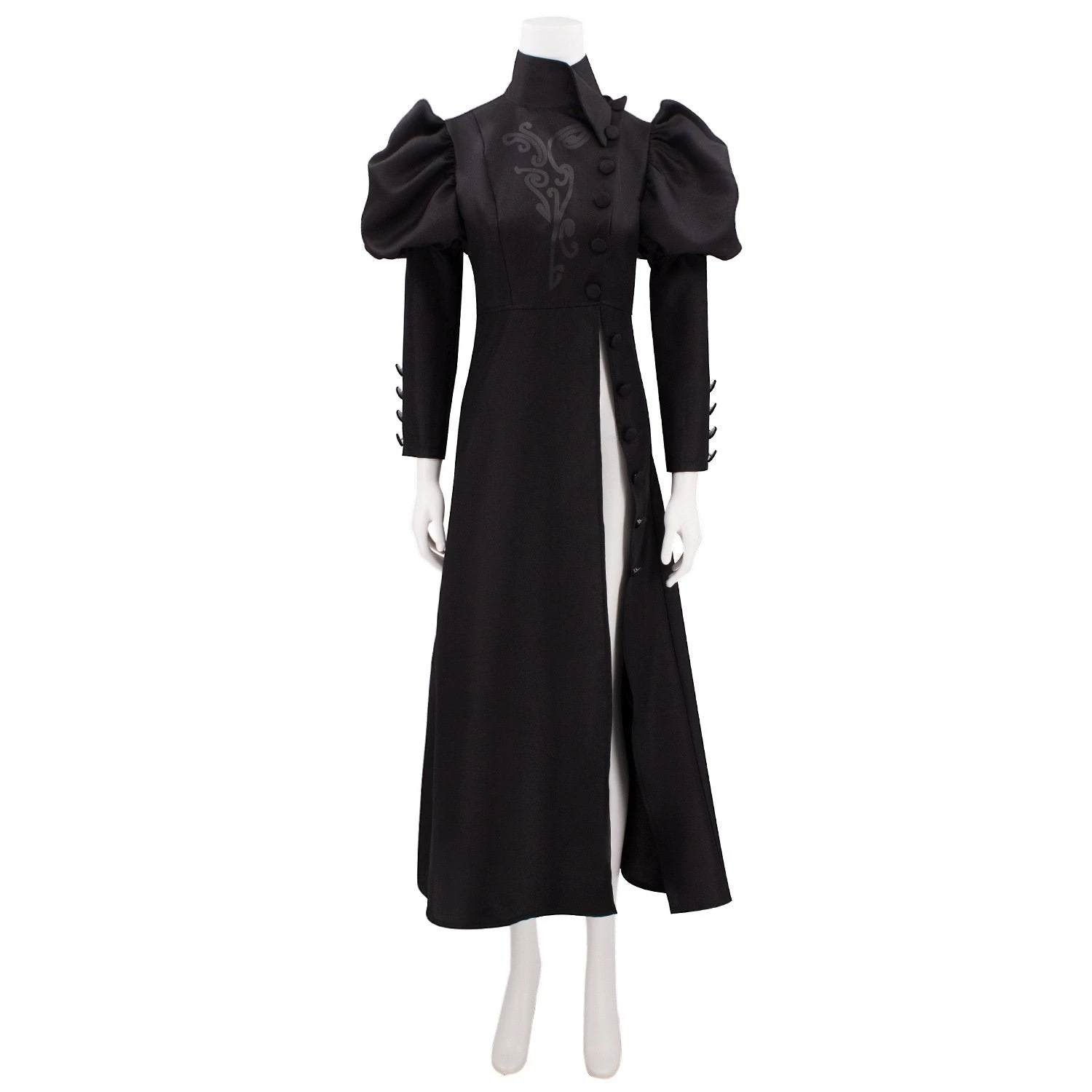 Adult Elphaba Costume Black Button Down High Split Wicked Witch Dress Elphaba Carnival Suit 1 Adult Elphaba Costume Black Button Down High Split Wicked Witch Dress Elphaba Carnival Suit