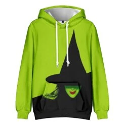 Unisex Wicked Hoodie Women Men The Witch Hooded Green Sweatshirt For Halloween Party
