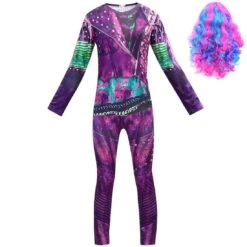Girls Mal Costume Dragon Queen Jumpsuit And Wig For Dress Up Party