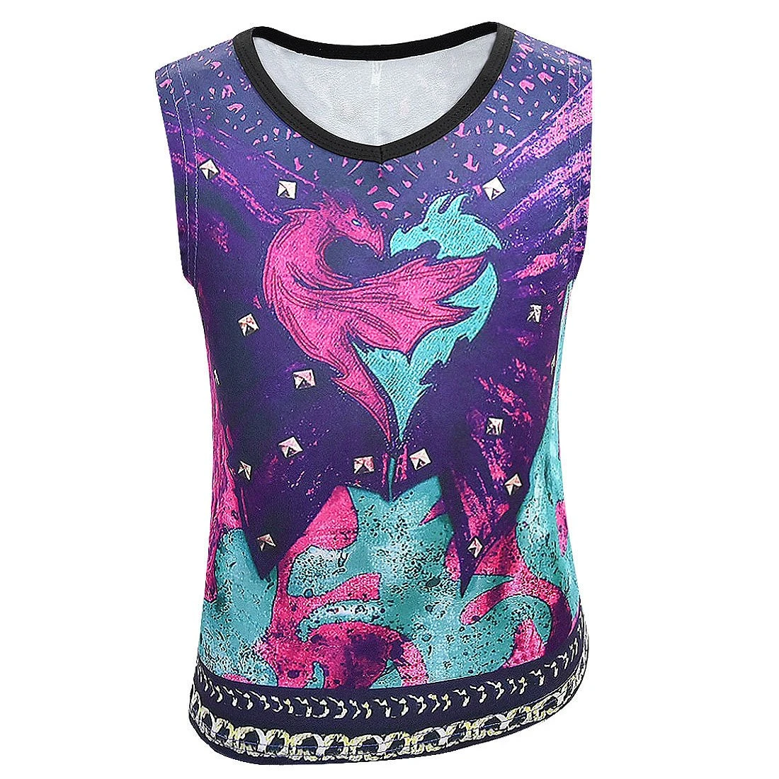 Kids Dragon Queen Outfit Girls Mal Vest Tops Pants And Wigs Full Set For Halloween Carnival 6 Kids Dragon Queen Outfit Girls Mal Vest Tops Pants And Wigs Full Set For Halloween Carnival - Image 6