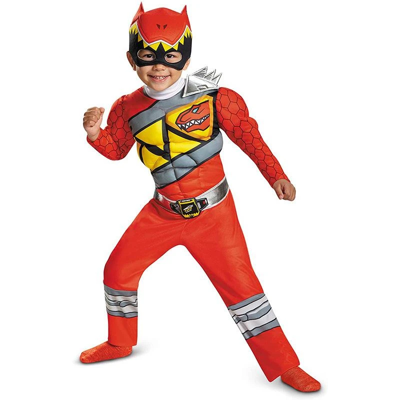 Kids Red Dragon Ranger Outfit Muscle Chest Jumpsuit With Helmet For Cosplay Party 1 Kids Red Dragon Ranger Outfit Muscle Chest Jumpsuit With Helmet For Cosplay Party