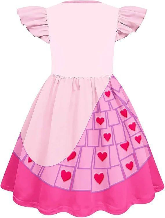 Girls The Queen Of Hearts Costume Princess Bridget Pink Dress For Birthday Party 2 Girls The Queen Of Hearts Costume Princess Bridget Pink Dress For Birthday Party - Image 2